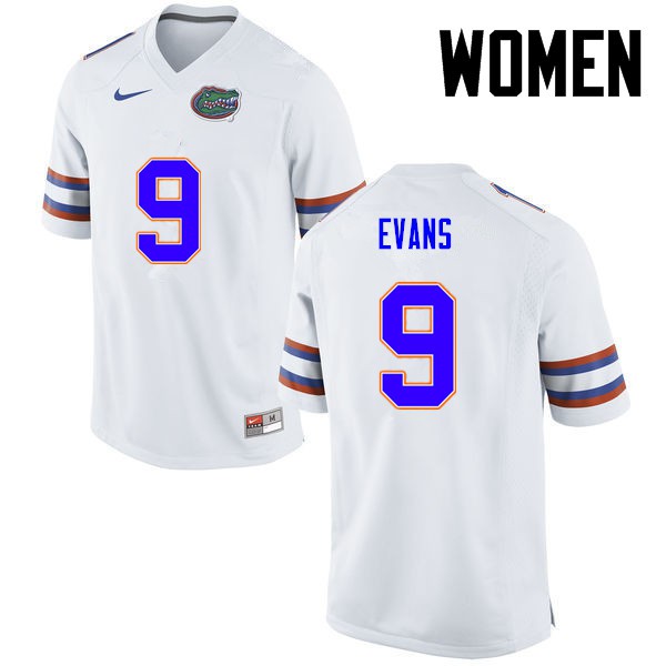 Florida Gators Women #9 Josh Evans College Football White